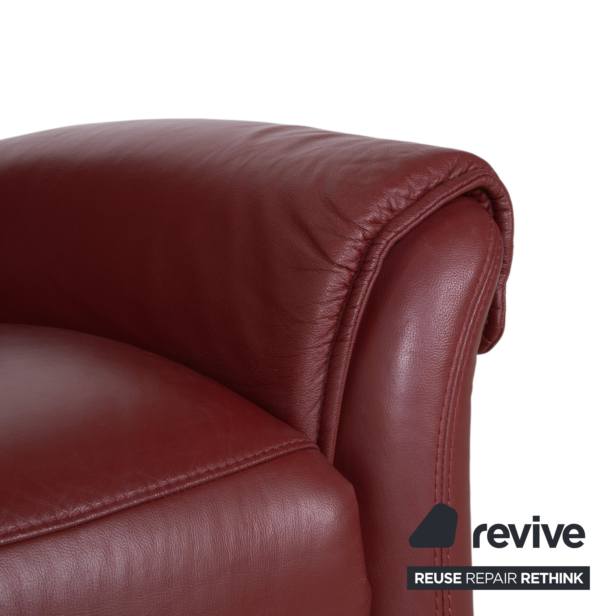 Himolla Leather Armchair Red Cherry Red Manual Function