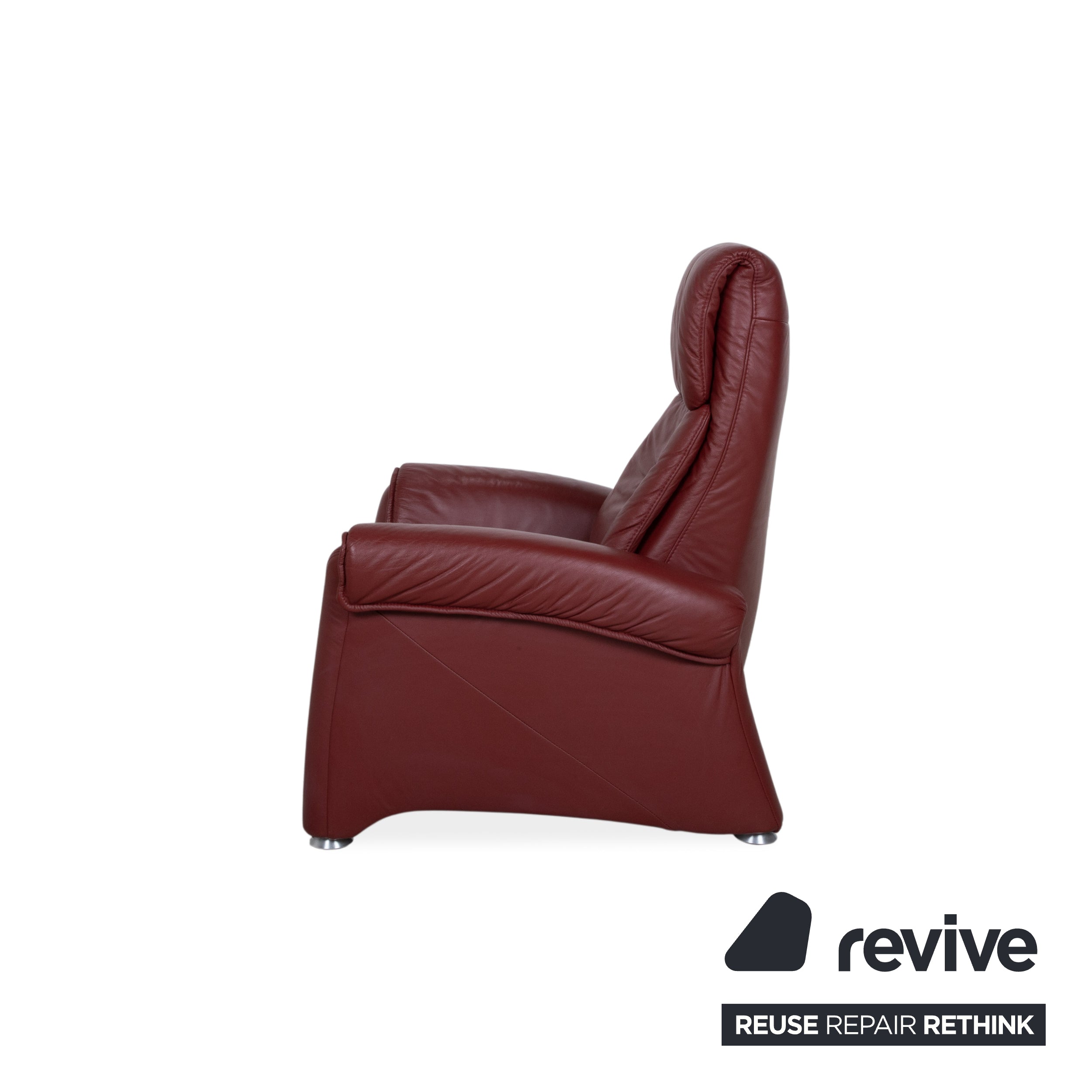Himolla Leather Armchair Red Cherry Red Manual Function