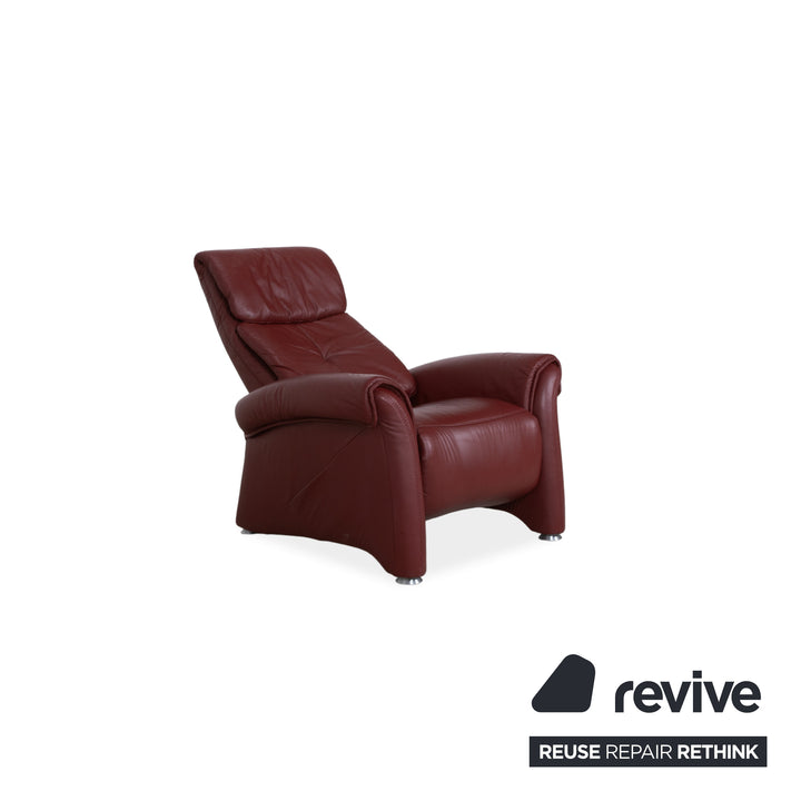 Himolla Leder Sessel Rot Kirschrot manuelle Funktion