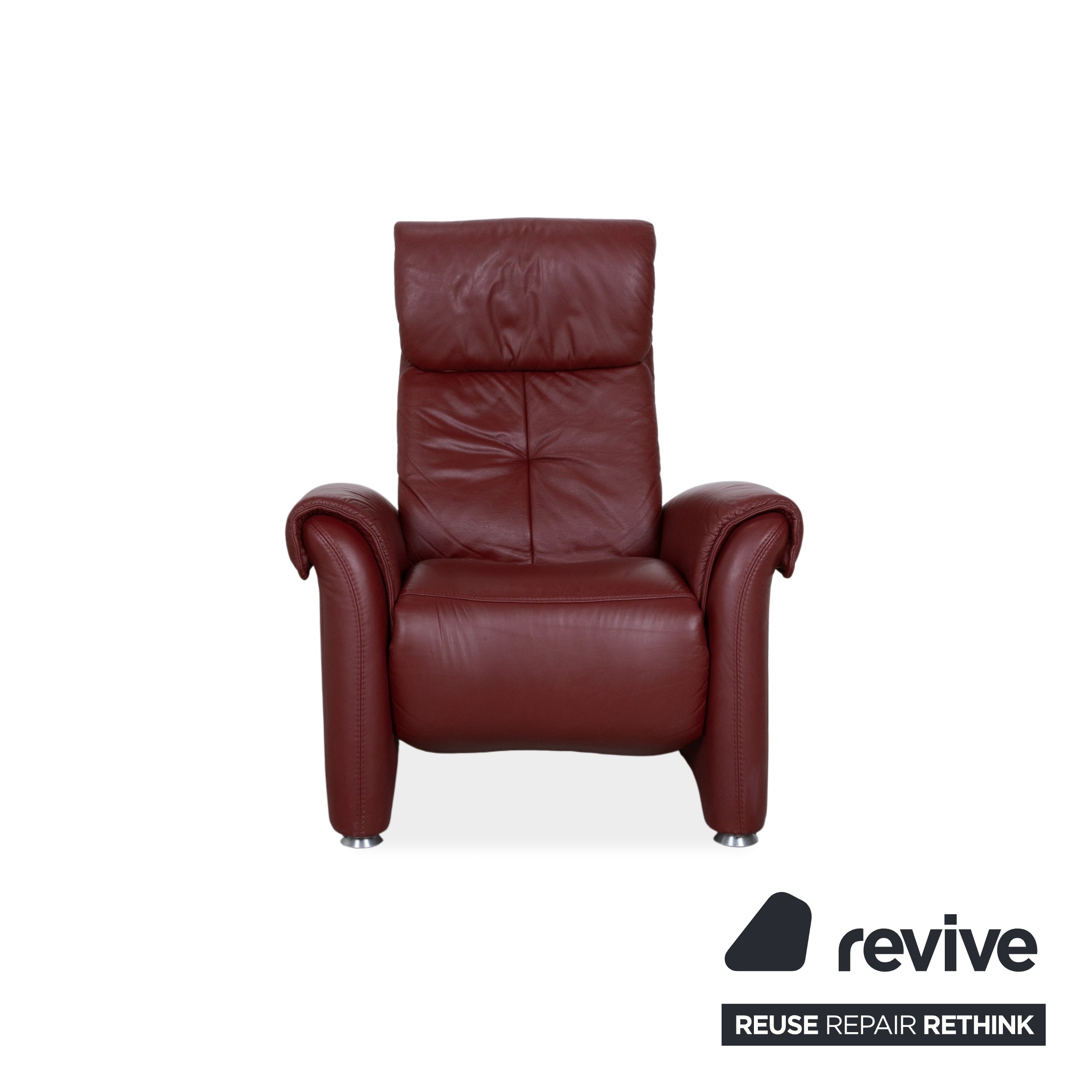 Himolla Leather Armchair Red Cherry Red Manual Function