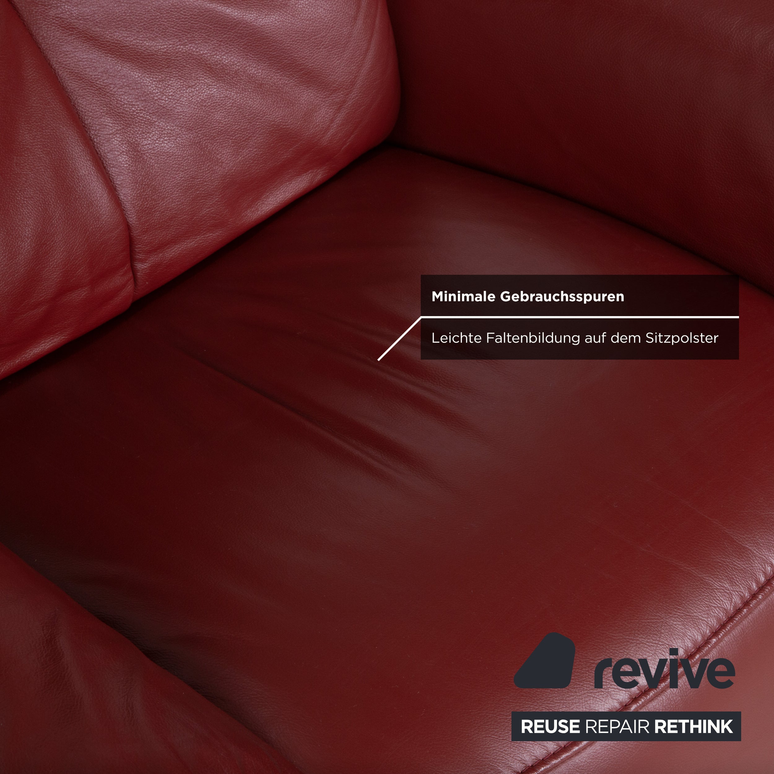 Himolla Leather Armchair Red Cherry Red Manual Function