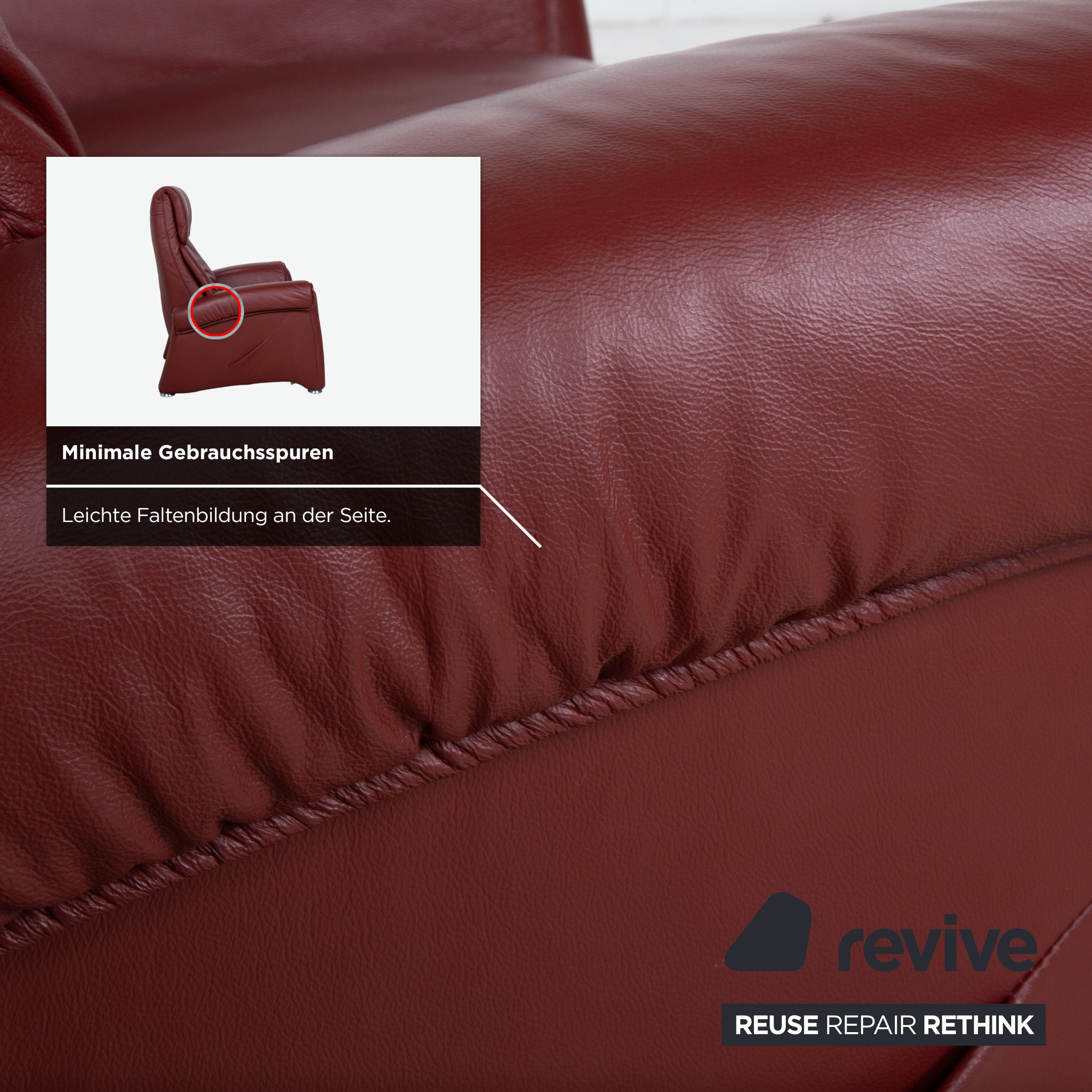 Himolla Leather Armchair Red Cherry Red Manual Function
