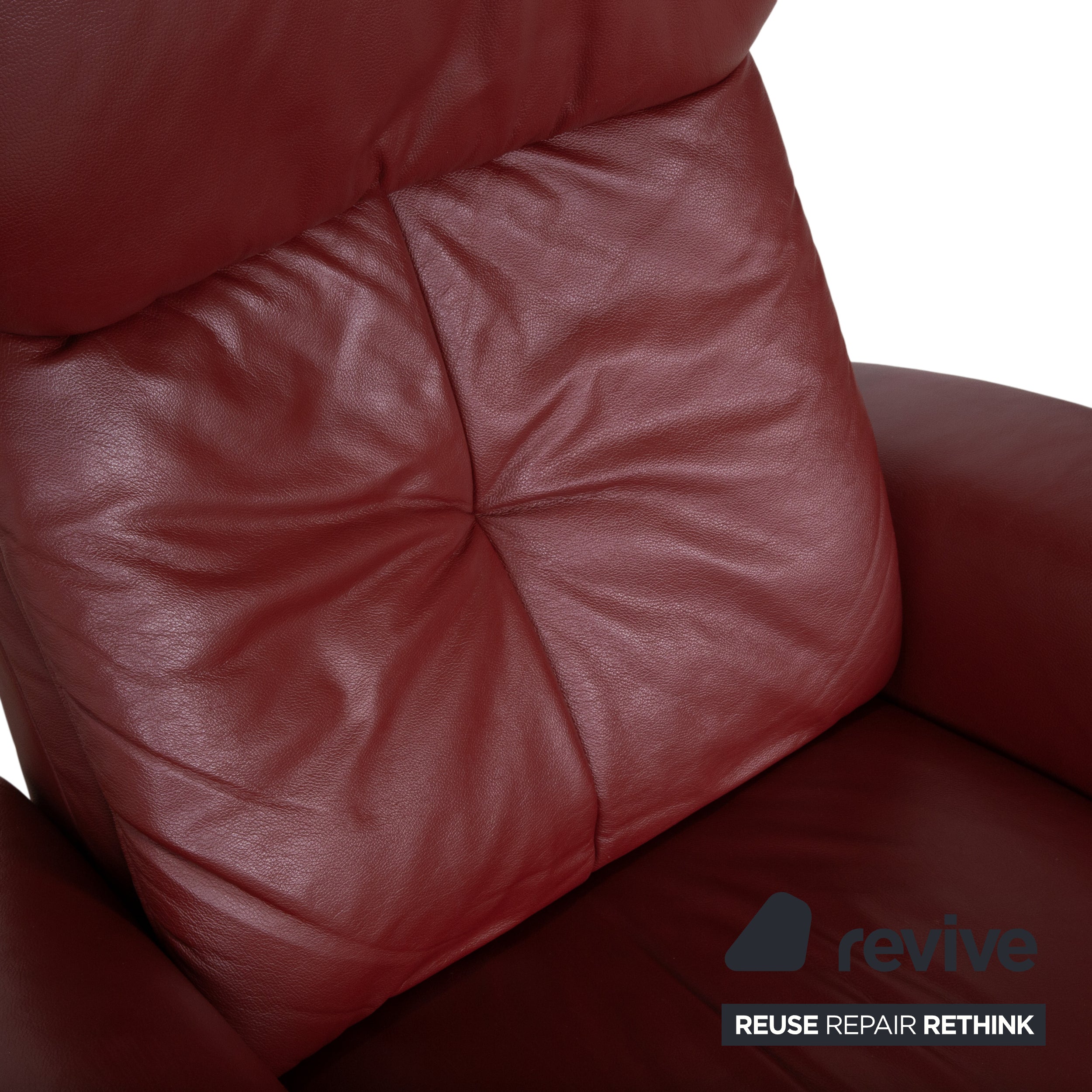 Himolla Leather Armchair Red Cherry Red Manual Function