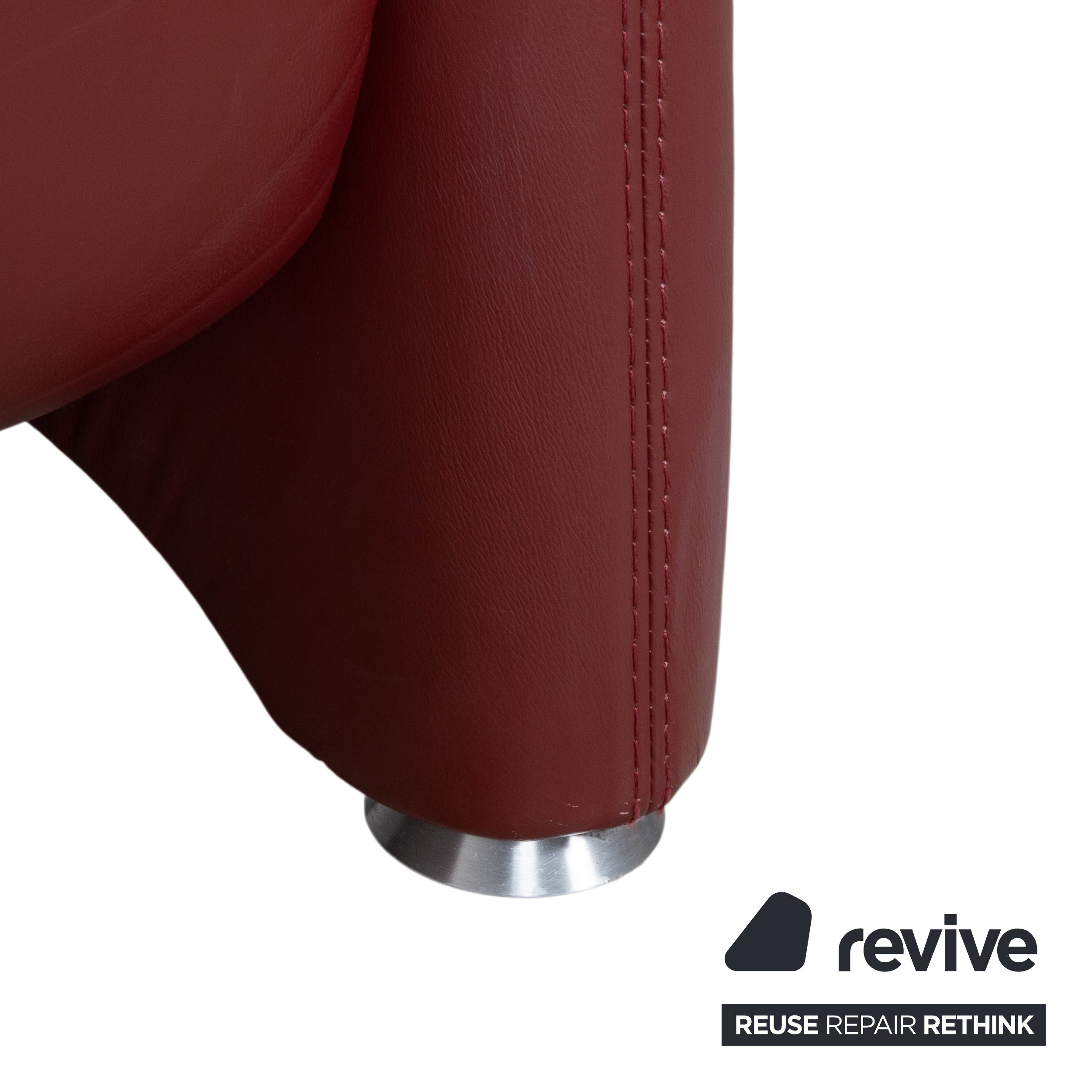 Himolla Leather Armchair Red Cherry Red Manual Function