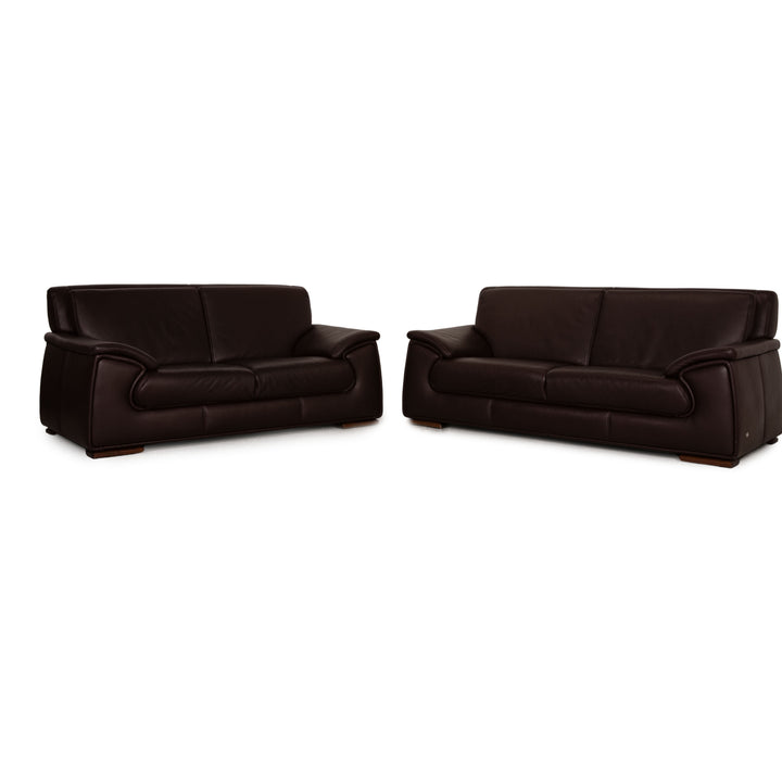 Himolla leather sofa set brown three-seater two-seater sofa couch
