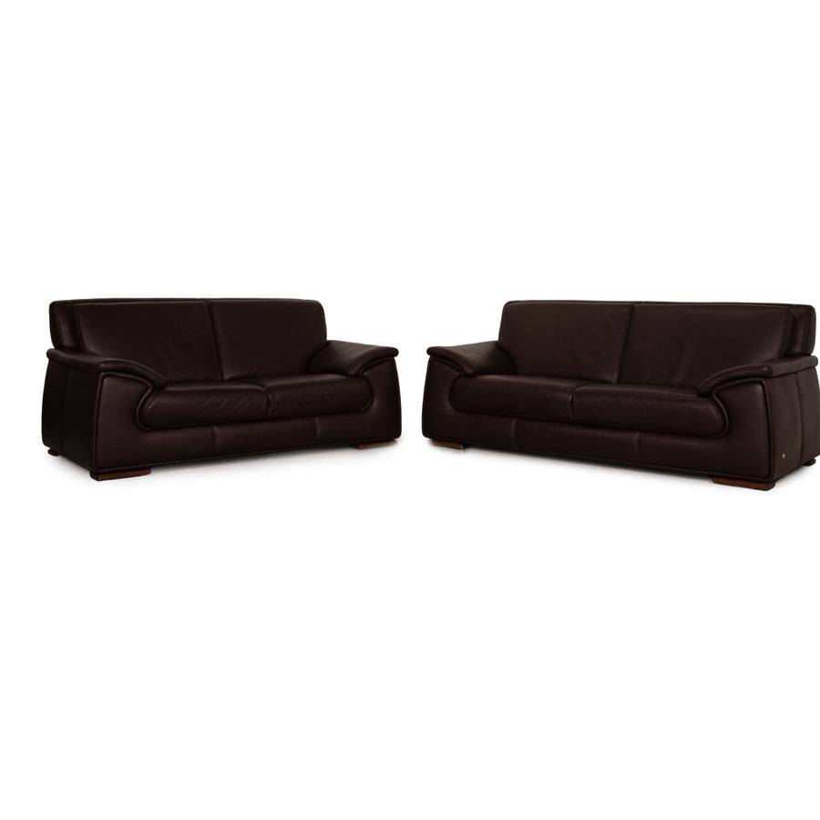 Himolla leather sofa set brown three-seater two-seater sofa couch