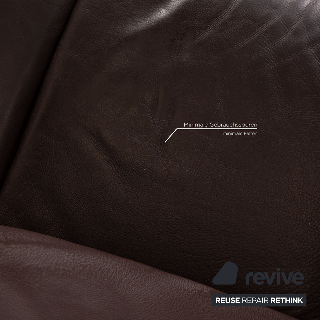 Himolla leather sofa set brown three-seater two-seater sofa couch