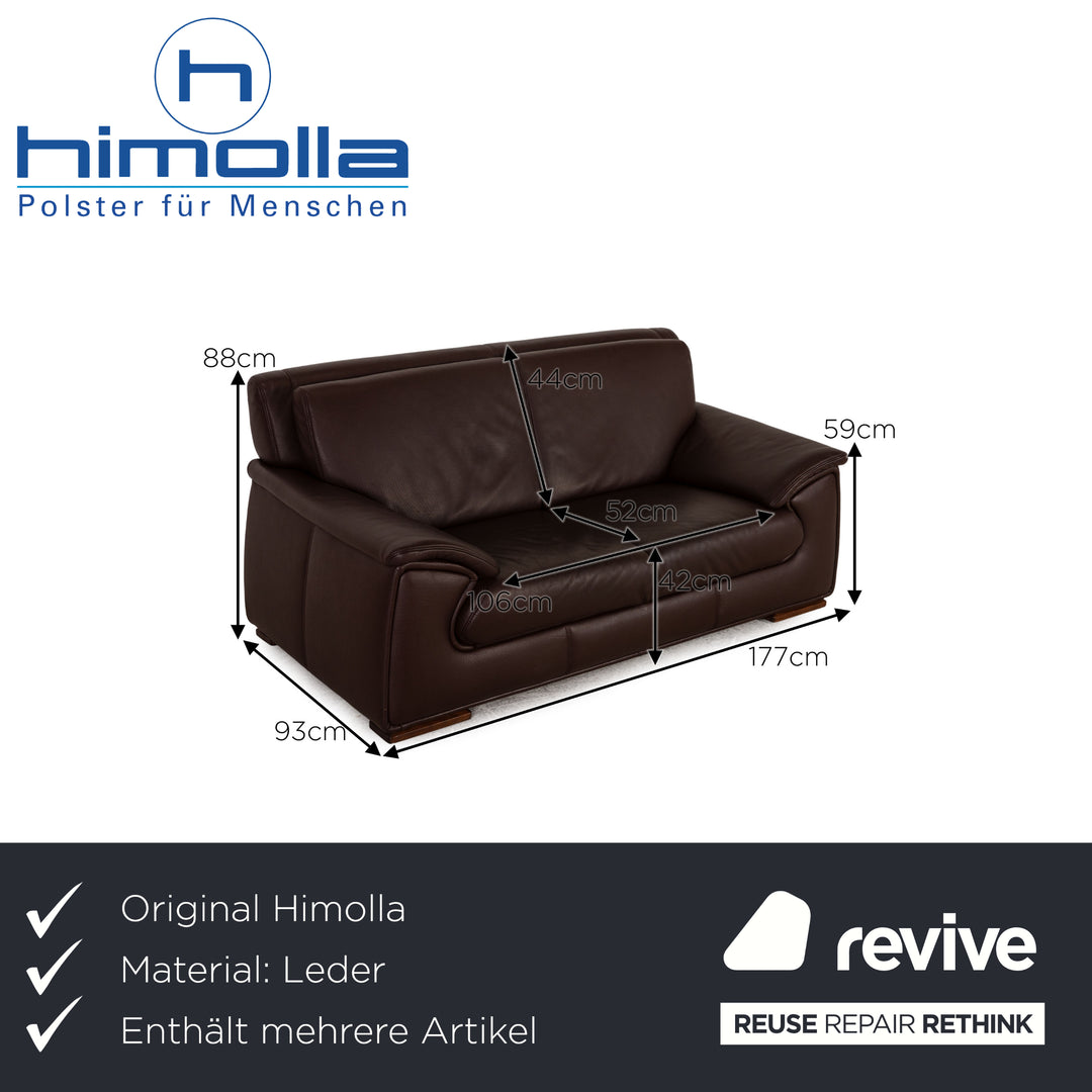 Himolla leather sofa set brown three-seater two-seater sofa couch