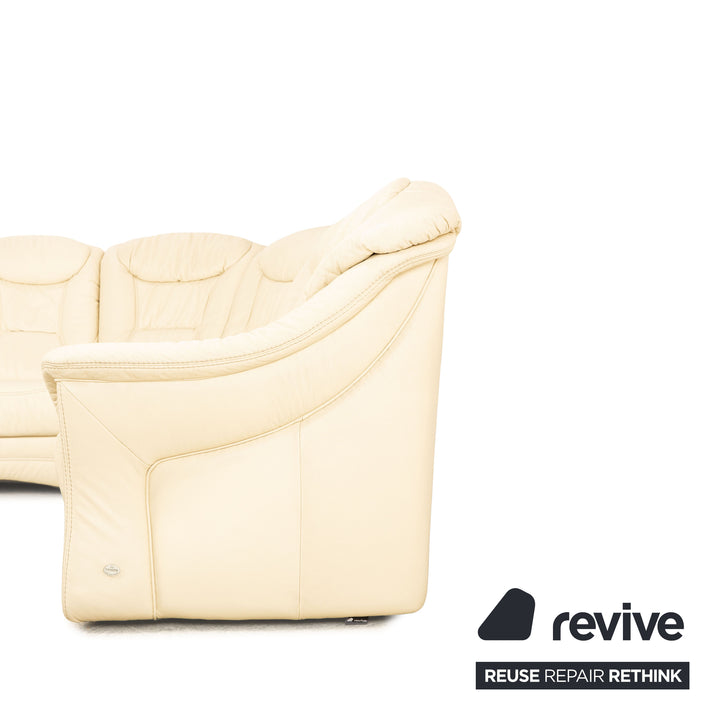 Himolla leather sofa set cream manual function corner sofa stool