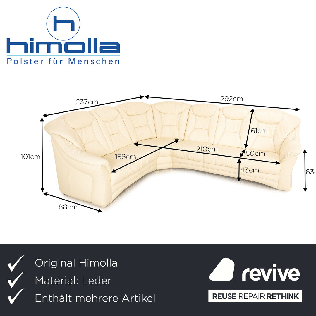 Himolla leather sofa set cream manual function corner sofa stool