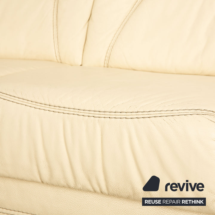 Himolla leather sofa set cream manual function corner sofa stool