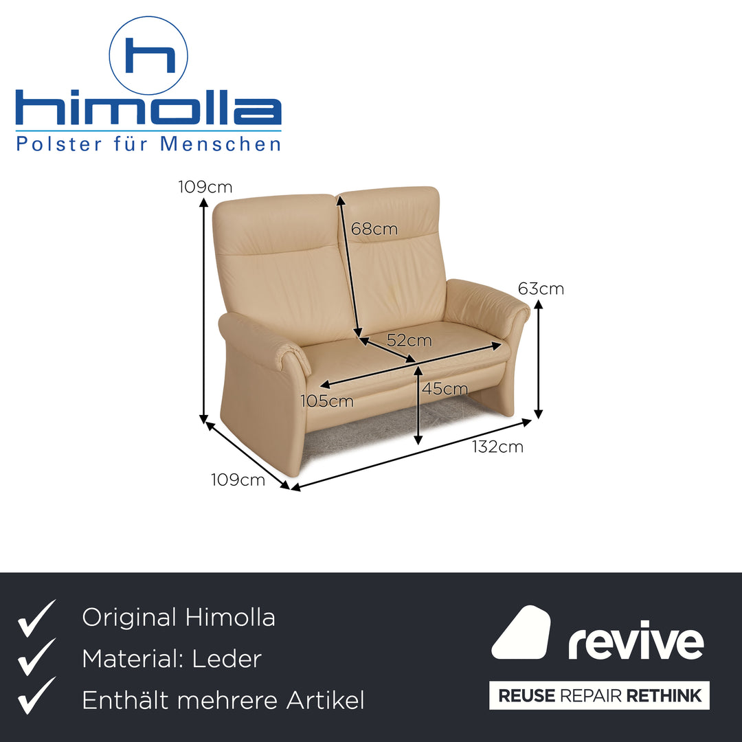 Himolla Leather Sofa Set Cream Two Seater Armchair Sofa Couch