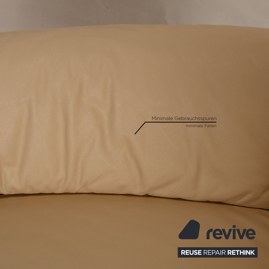 Himolla Leather Sofa Set Cream Two Seater Armchair Sofa Couch