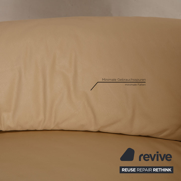 Himolla Leather Sofa Set Cream Two Seater Armchair Sofa Couch