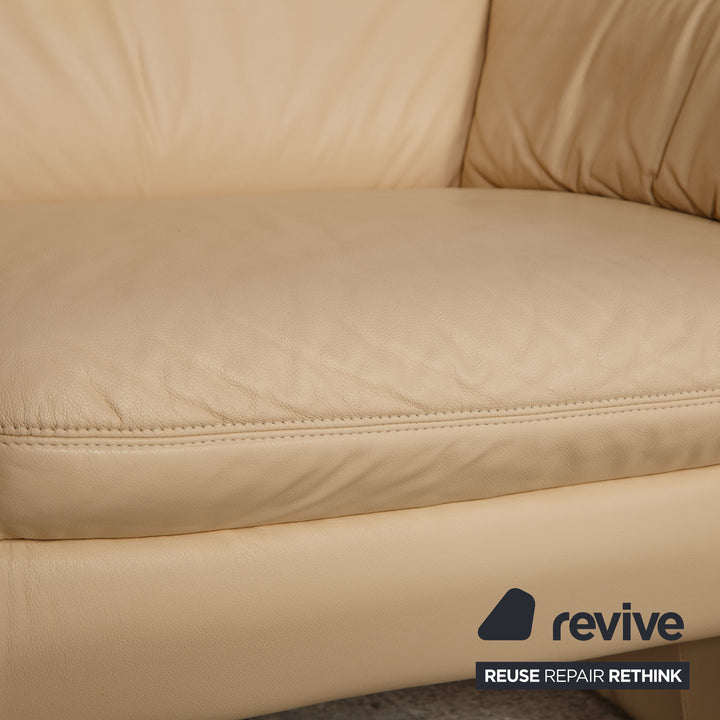 Himolla Leather Sofa Set Cream Two Seater Armchair Sofa Couch