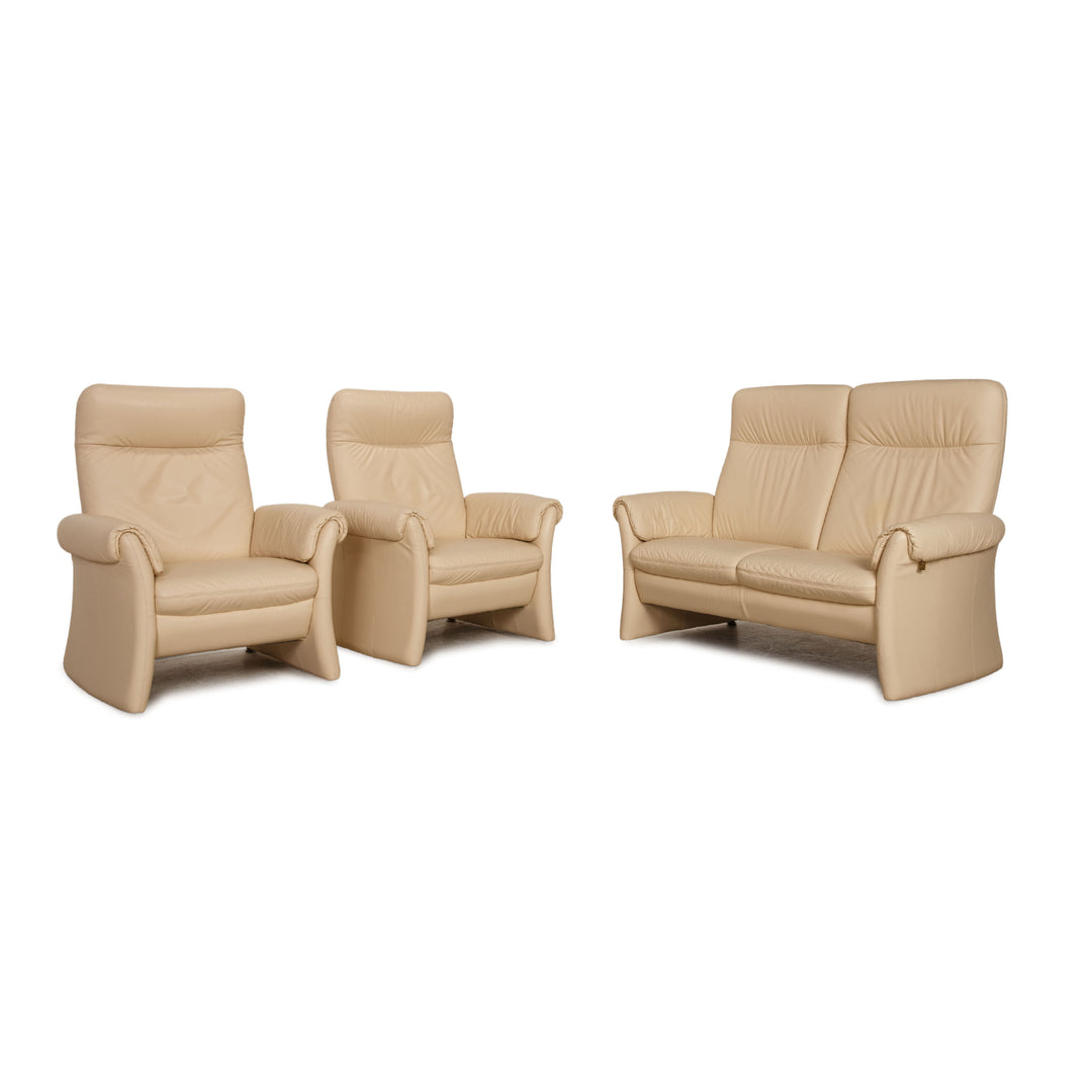 Himolla Leather Sofa Set Cream Two Seater Armchair Sofa Couch