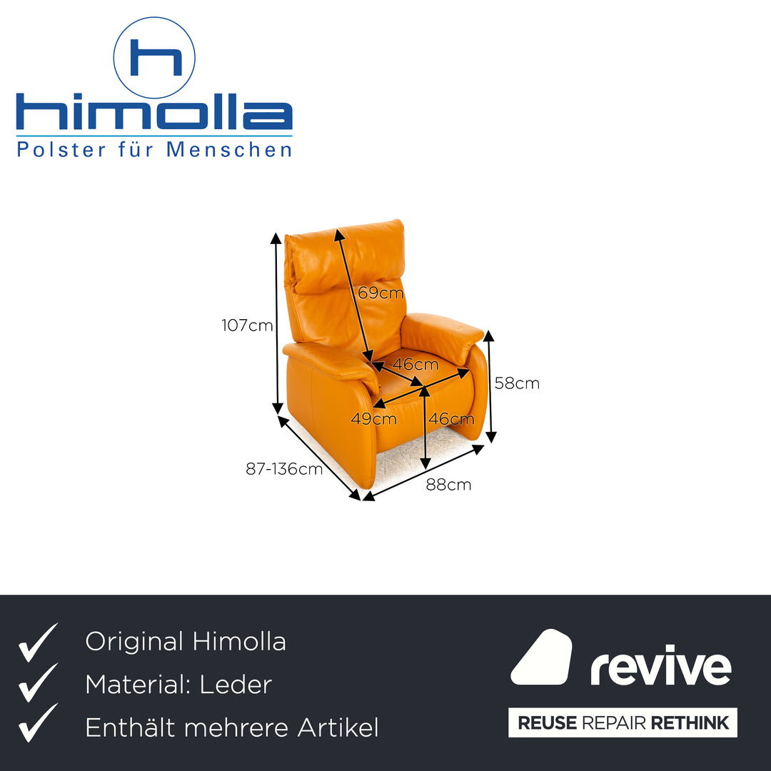 Himolla Leather Sofa Set Orange Apricot Electric Function Recamiere Right Corner Sofa Armchair Sofa Couch