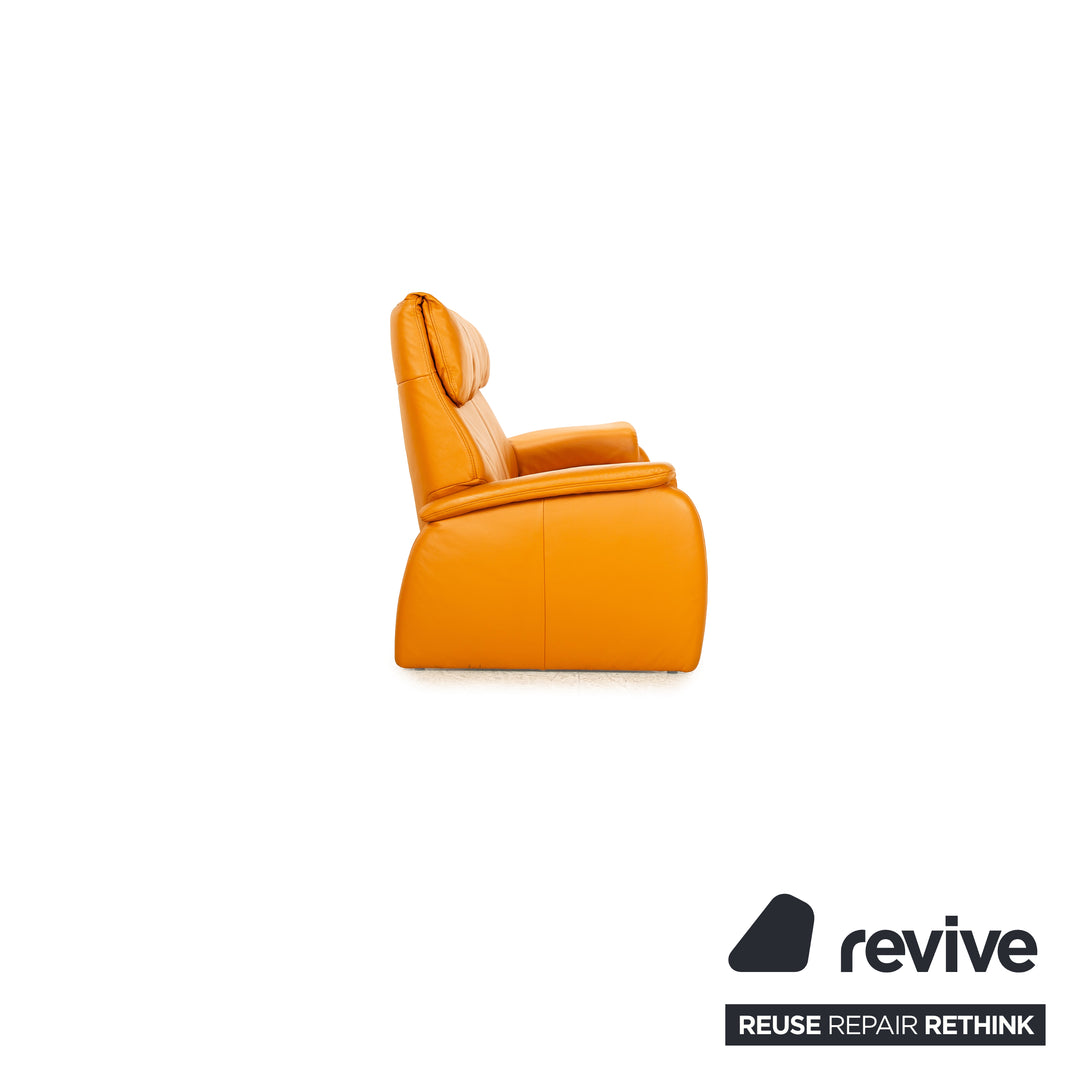 Himolla Leather Sofa Set Orange Apricot Electric Function Recamiere Right Two-Seater Armchair Sofa Couch Status