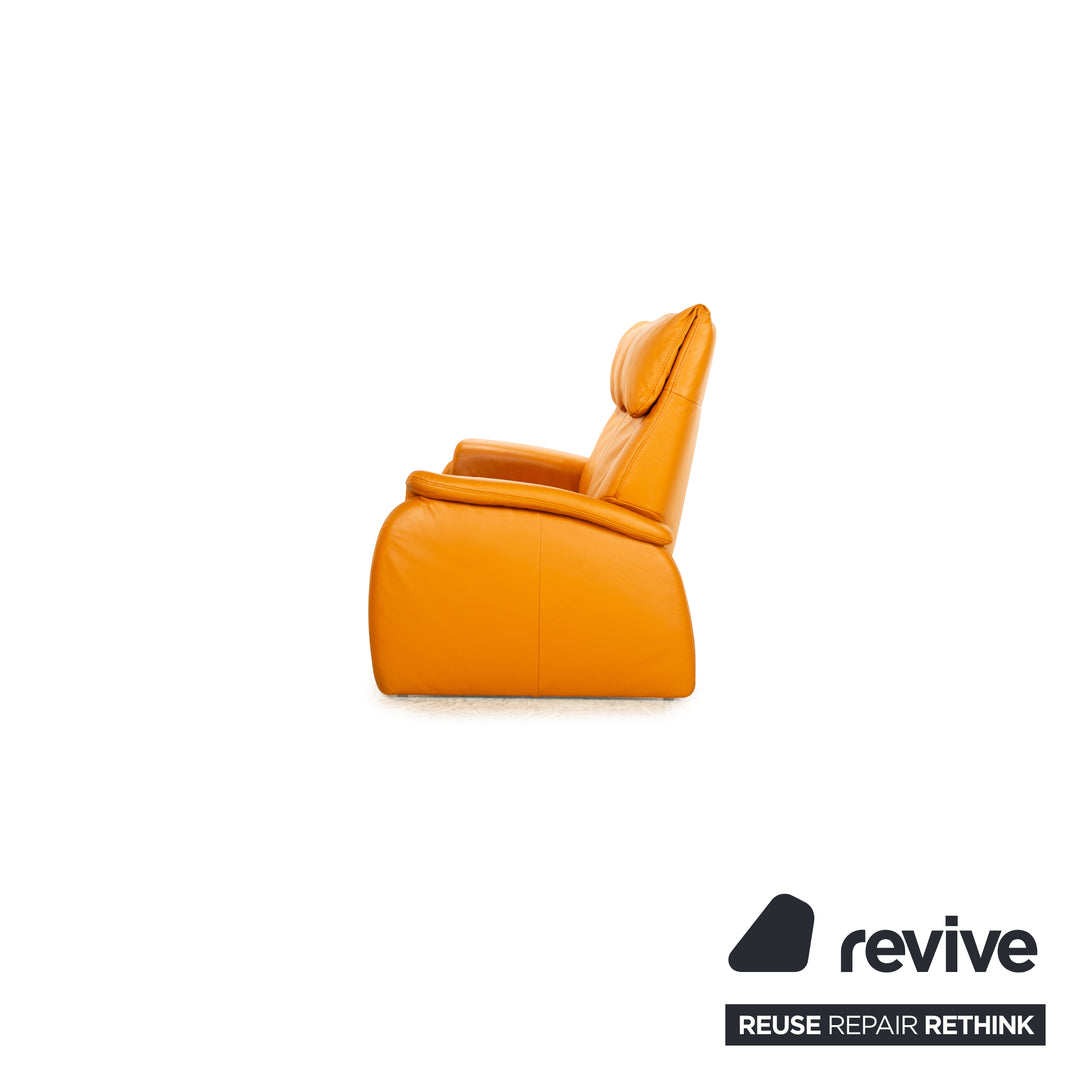 Himolla Leather Sofa Set Orange Apricot Electric Function Recamiere Right Two-Seater Armchair Sofa Couch Status