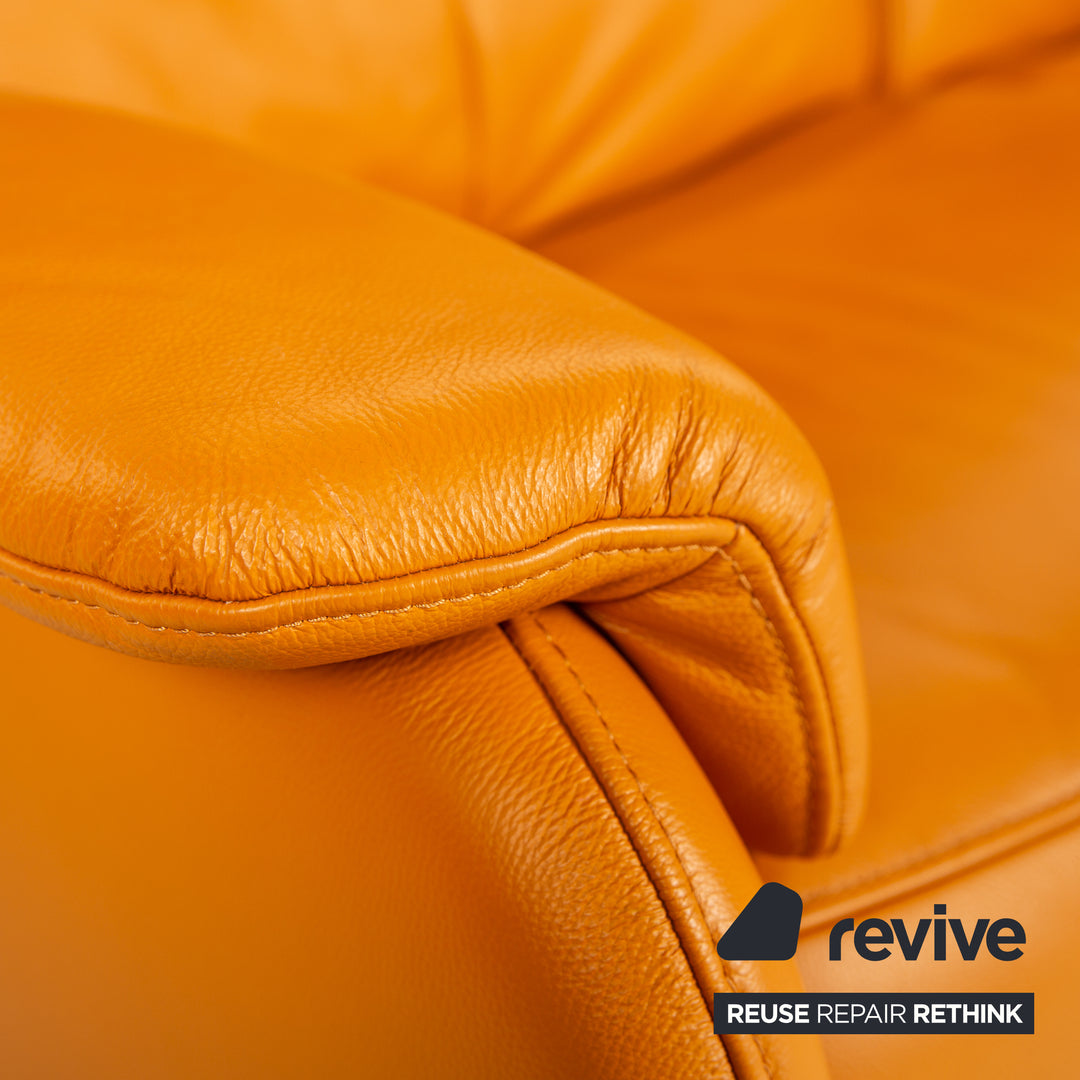 Himolla Leather Sofa Set Orange Apricot Electric Function Recamiere Right Two-Seater Armchair Sofa Couch Status