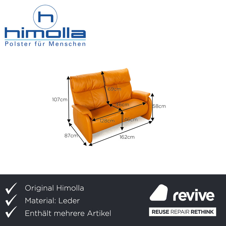 Himolla Leather Sofa Set Orange Apricot Electric Function Recamiere Right Two-Seater Armchair Sofa Couch Status