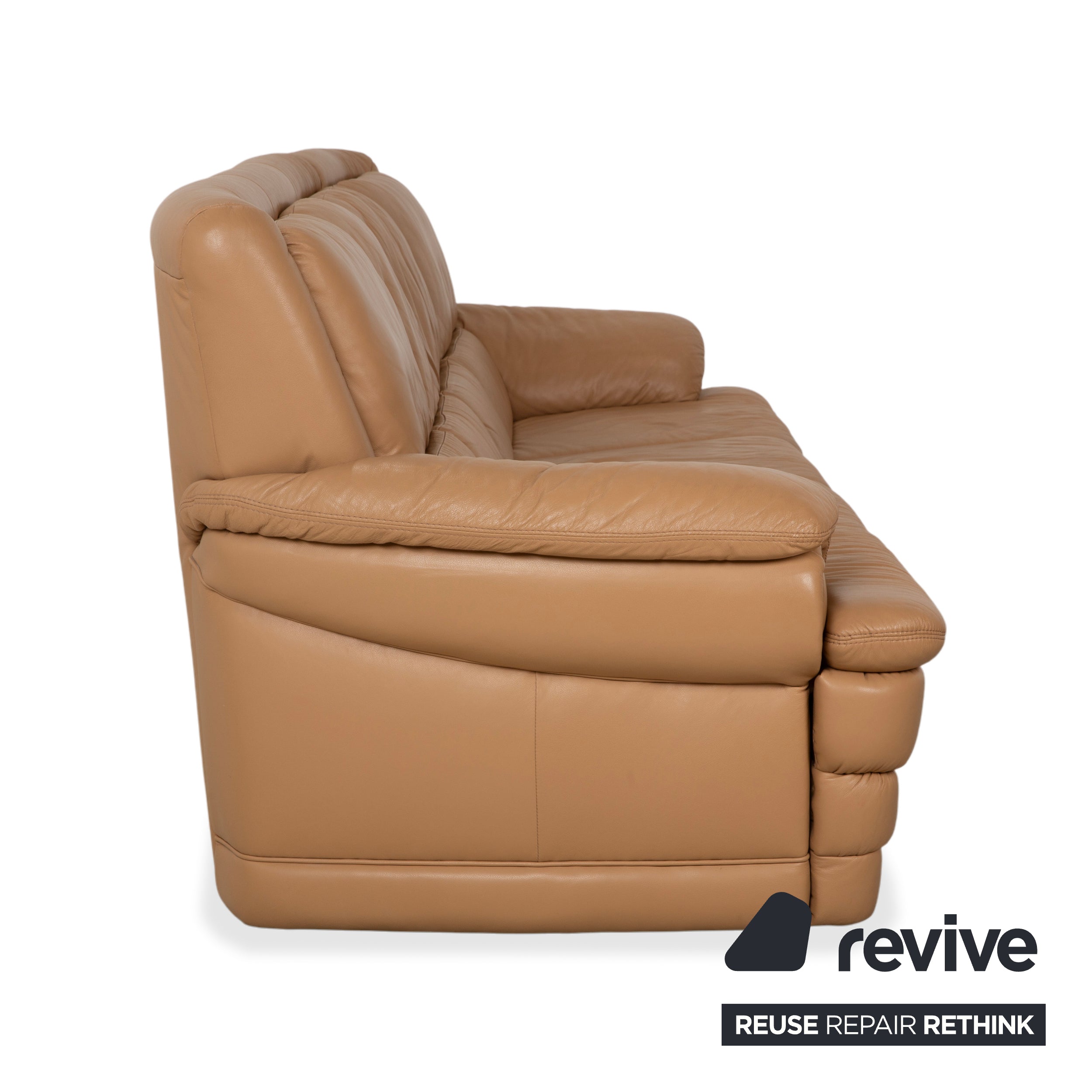 Himolla Leder Viersitzer Braun Beige Sofa Couch