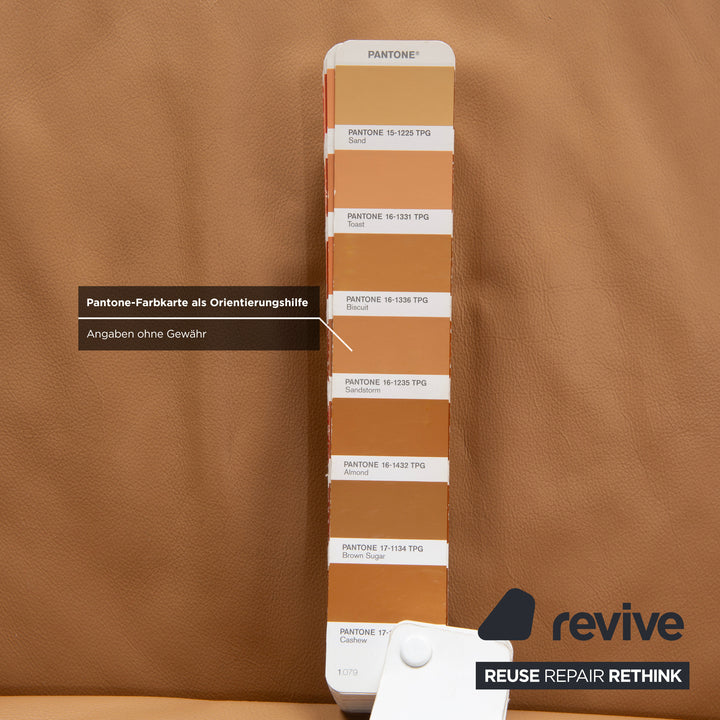 Canapé quatre places en cuir Himolla, marron et beige