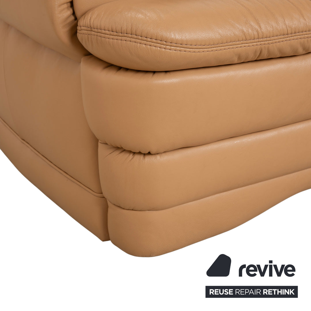 Himolla Leder Viersitzer Braun Beige Sofa Couch