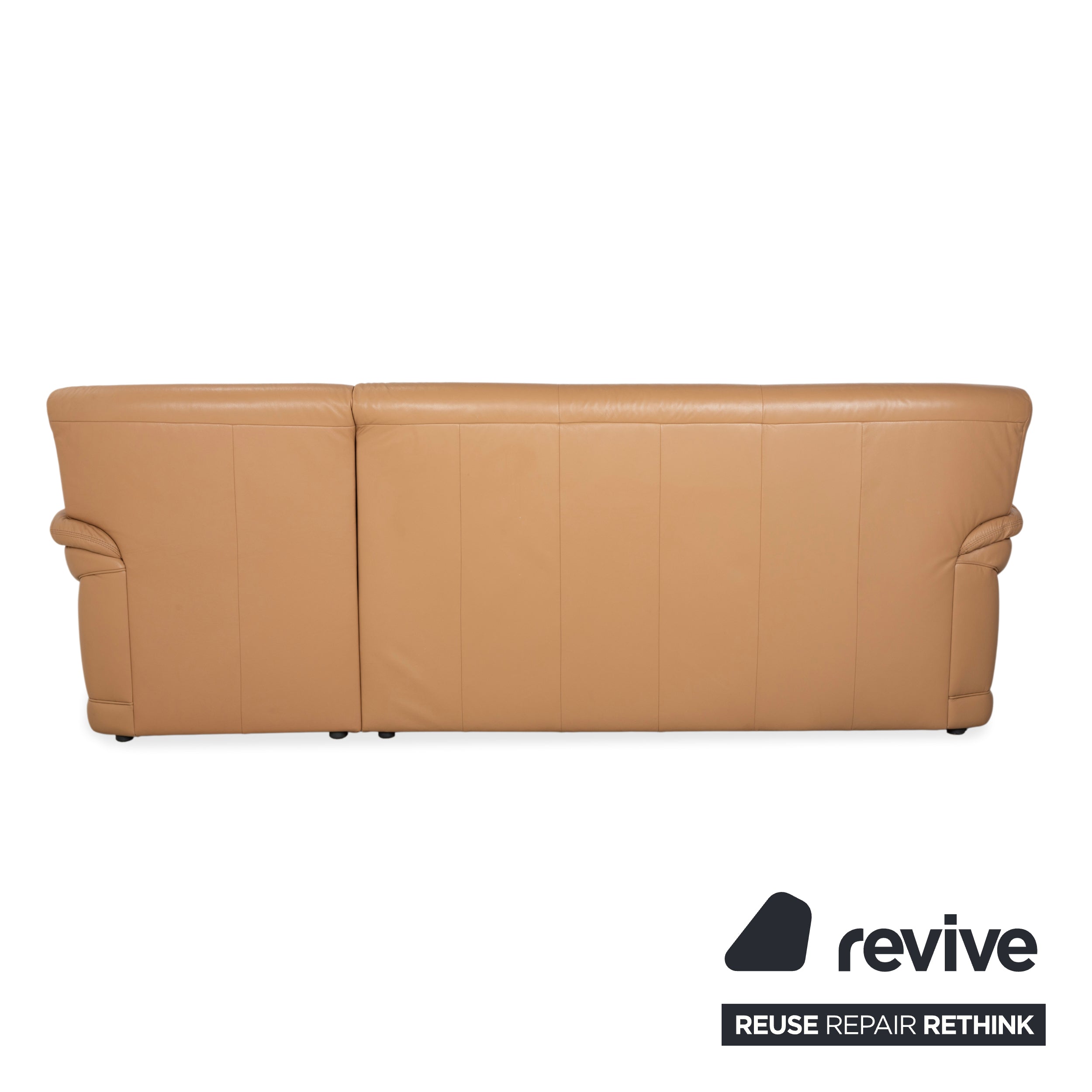 Himolla Leather Four-Seater Brown Beige Sofa Couch