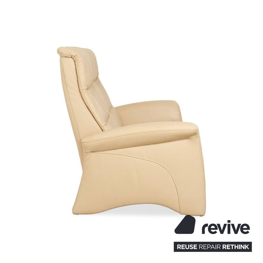 Himolla Leder Zweisitzer Creme Beige Sofa Couch