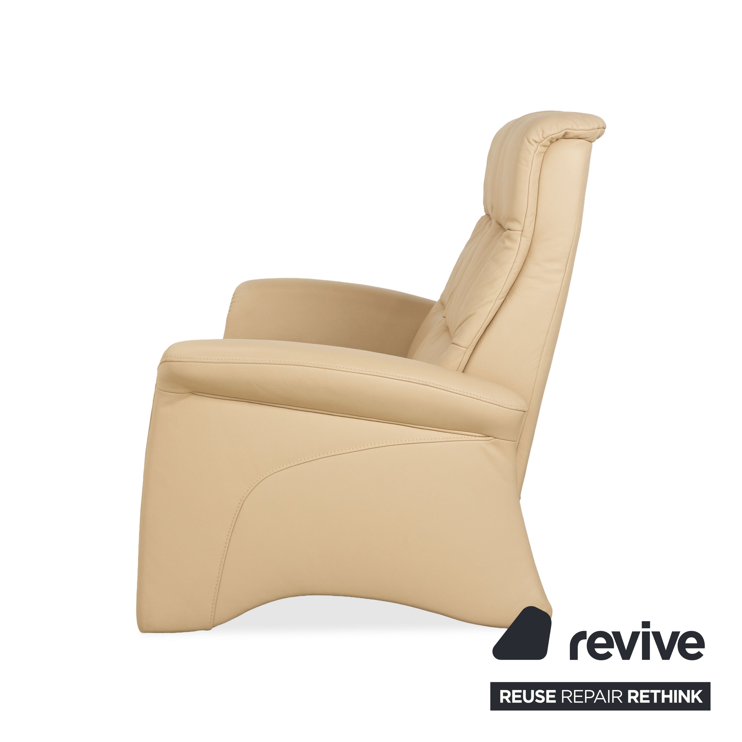 Himolla Leather Two-Seater Cream Beige Sofa Couch