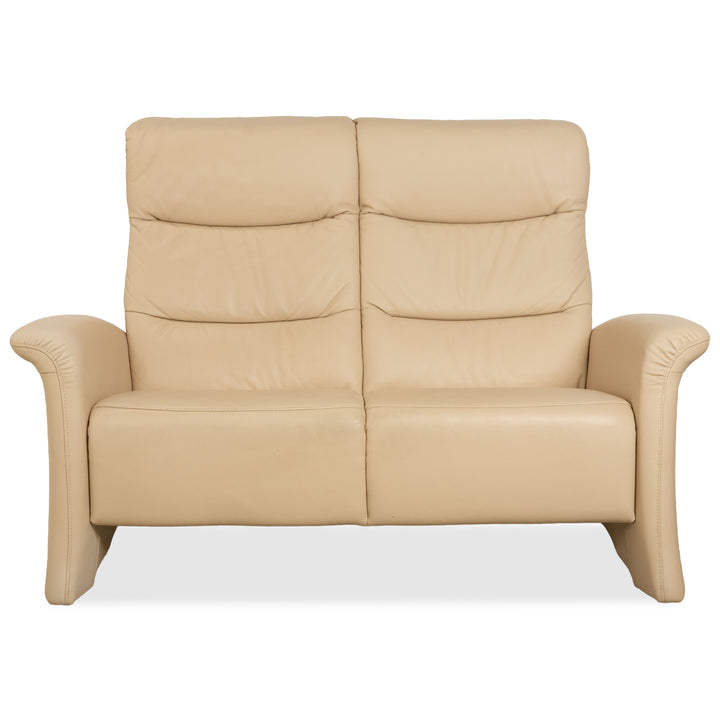 Himolla Leder Zweisitzer Creme Beige Sofa Couch