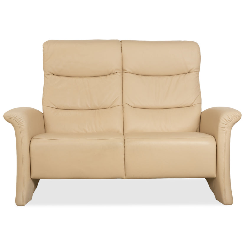 Himolla Leather Two-Seater Cream Beige Sofa Couch