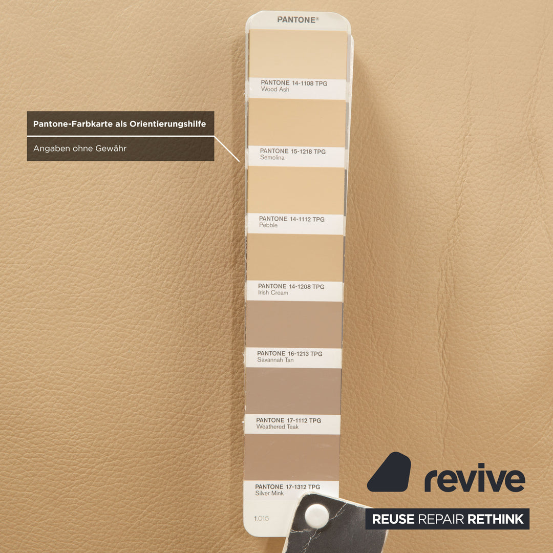 Himolla Leder Zweisitzer Creme Beige Sofa Couch