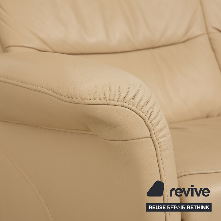 Himolla Leder Zweisitzer Creme Beige Sofa Couch