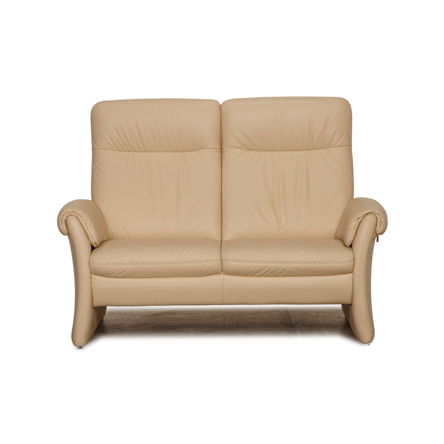 Himolla Leder Zweisitzer Creme Sofa Couch