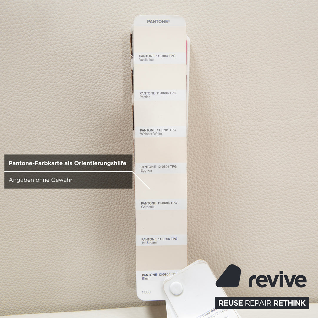 Himolla Leder Zweisitzer Creme Weiß Holz Sofa Couch