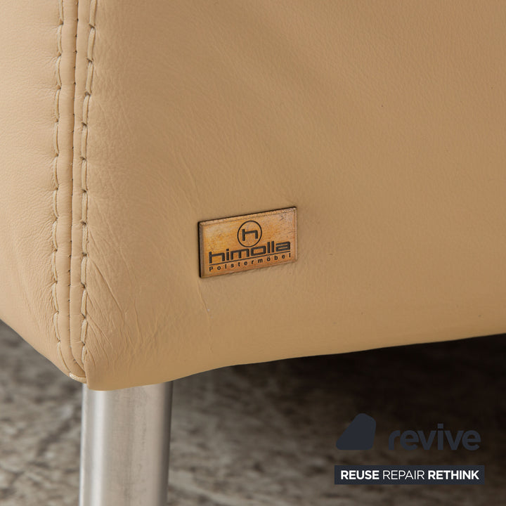 Himolla Leather Two Seater Yellow Sofa Couch