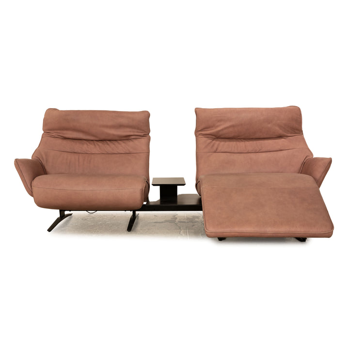 Himolla Lounger 4905 leather two-seater pink rose electric function