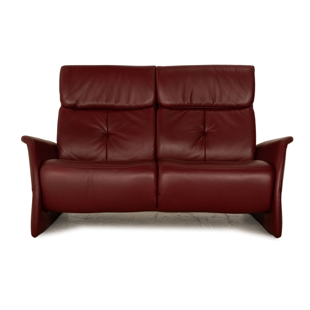 Himolla Mondo 4792 Leather Two Seater Red Wine Red Sofa Couch