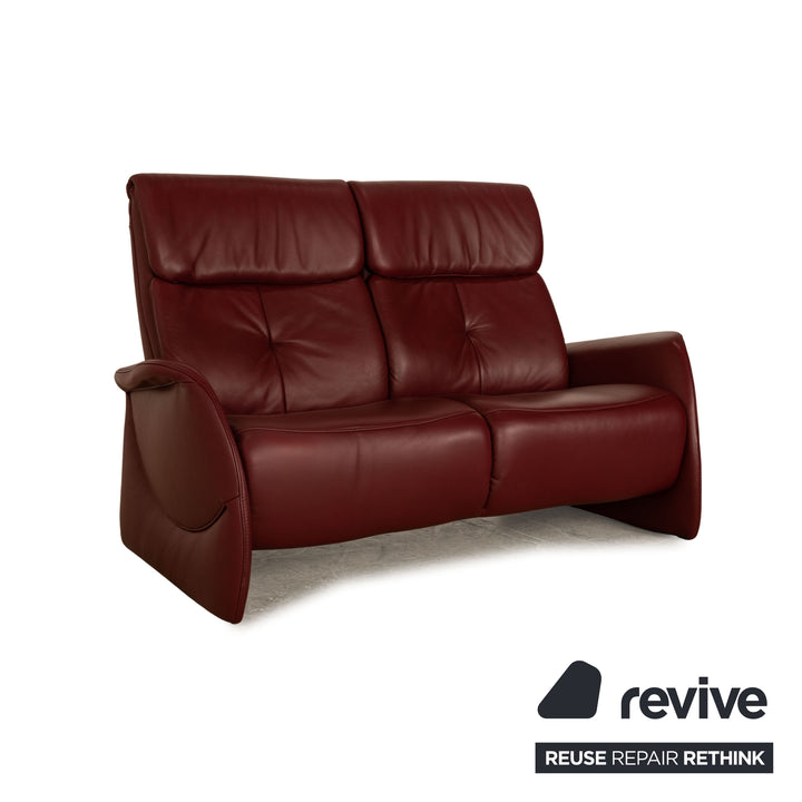 Himolla Mondo 4792 Leather Two Seater Red Wine Red Sofa Couch