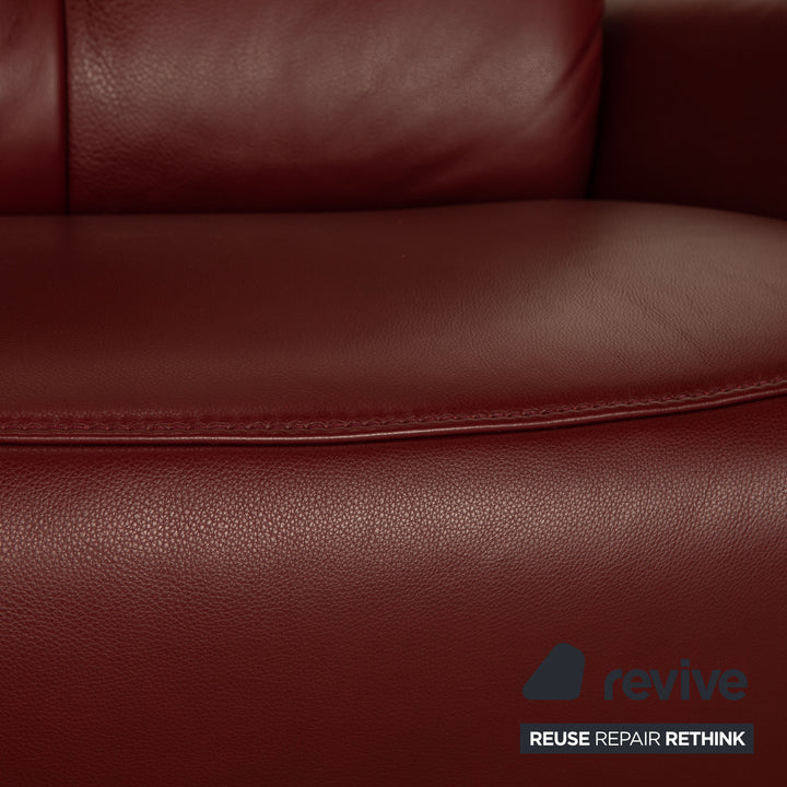 Himolla Mondo 4792 Leder Zweisitzer Rot Weinrot Sofa Couch
