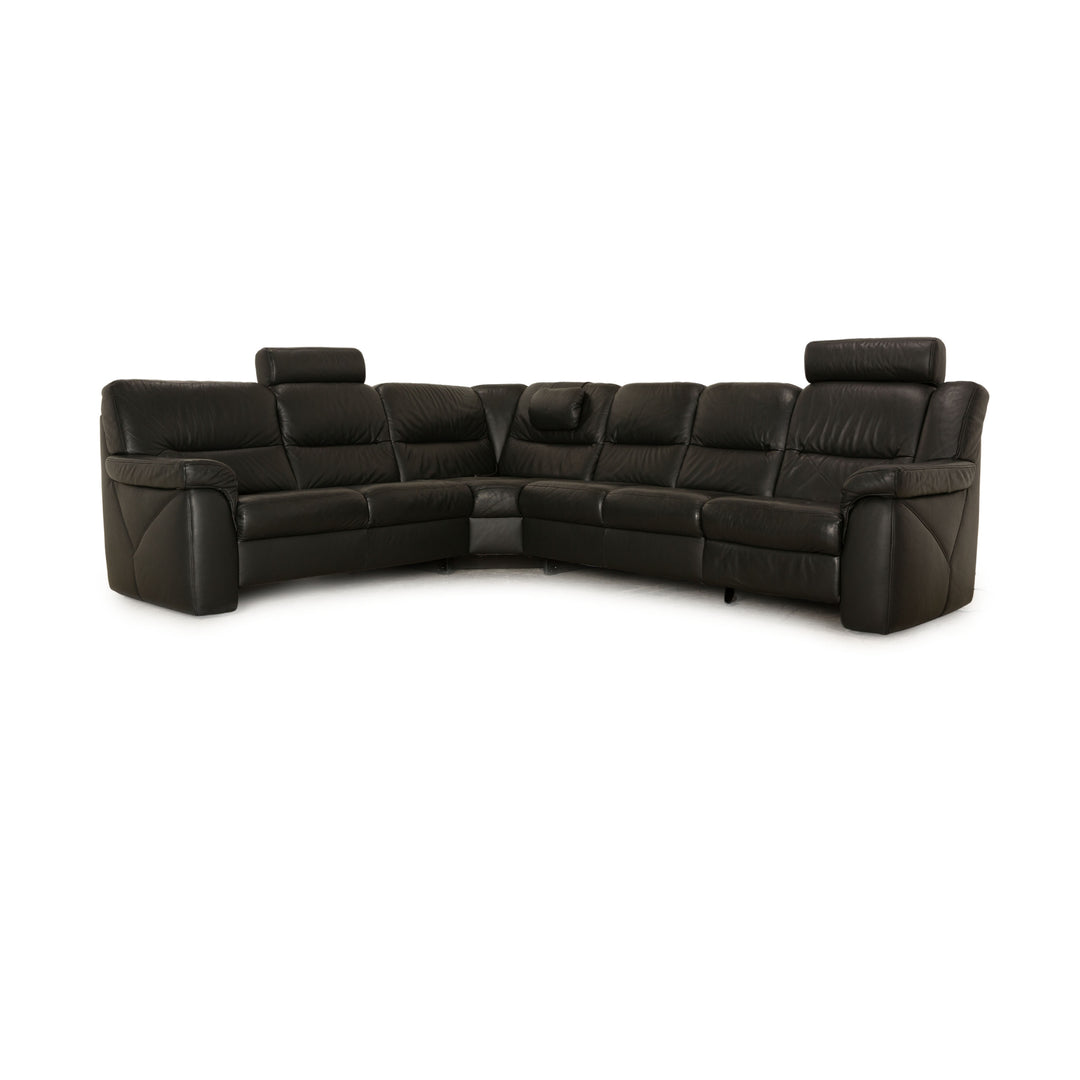 Himolla Planopoly Leder Ecksofa Schwarz elektrische Funktion Sofa Couch