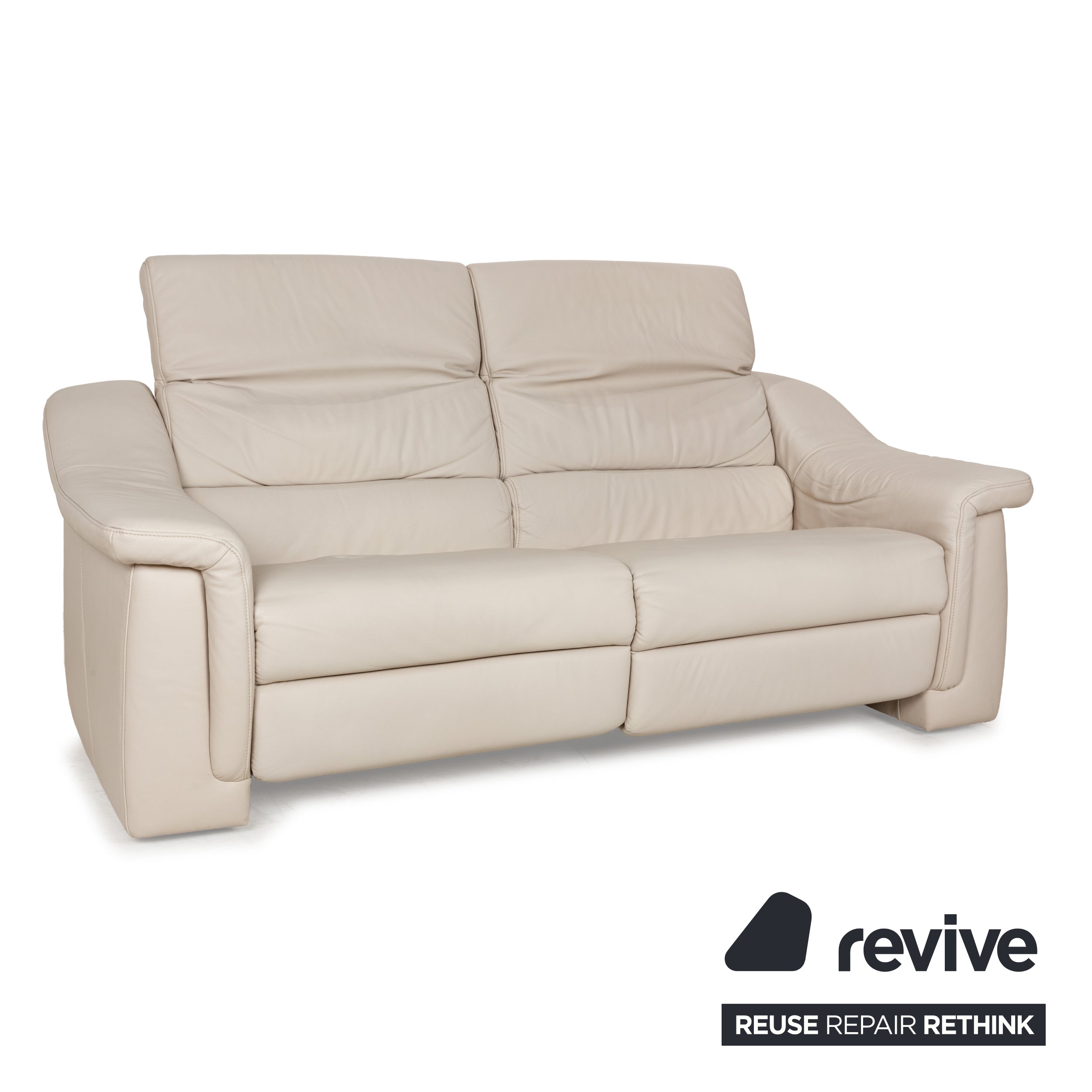 Himolla Planopoly Leder Zweisitzer Creme elektrische Funktion Sofa Couch Relaxfunktion