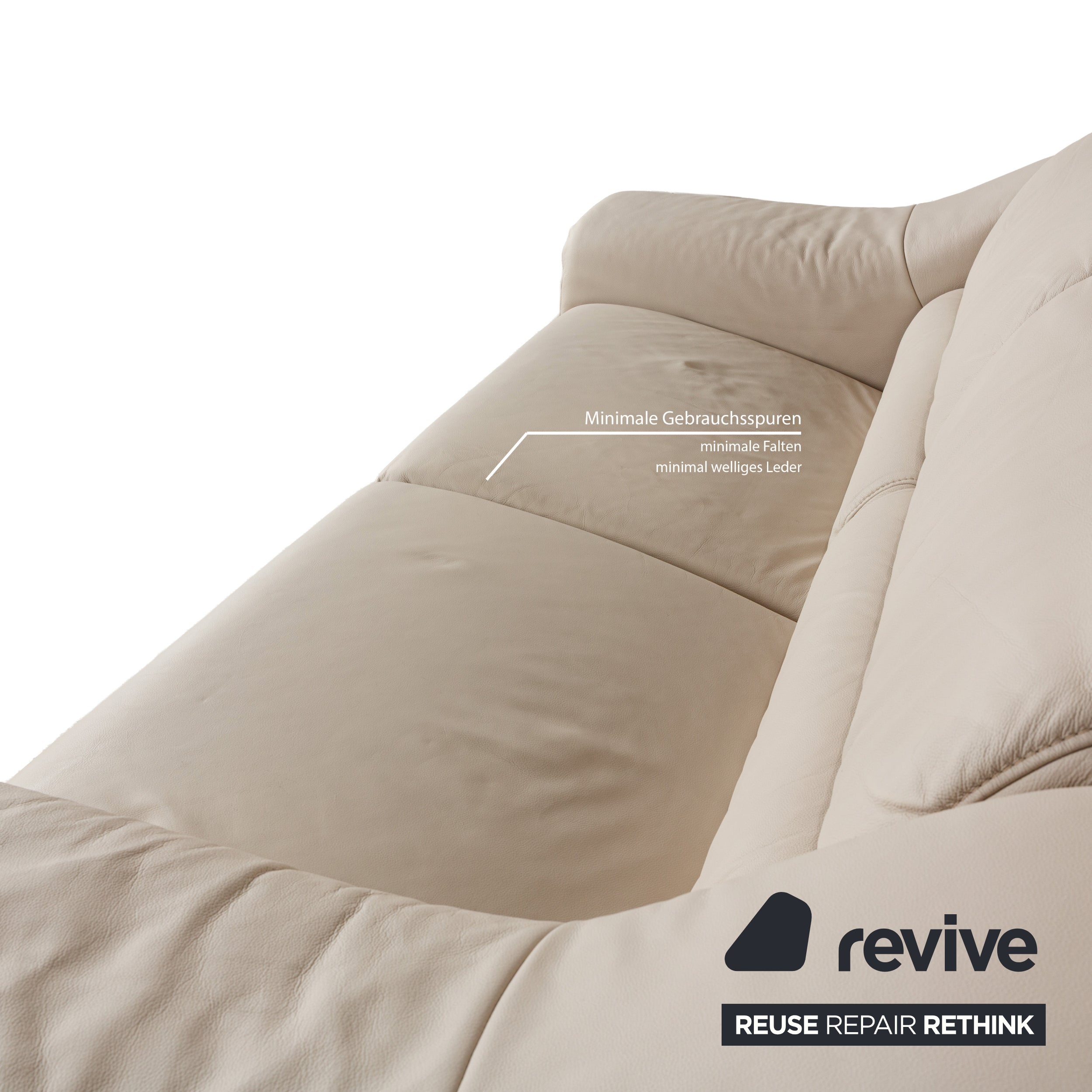 Himolla Planopoly Leder Zweisitzer Creme elektrische Funktion Sofa Couch Relaxfunktion