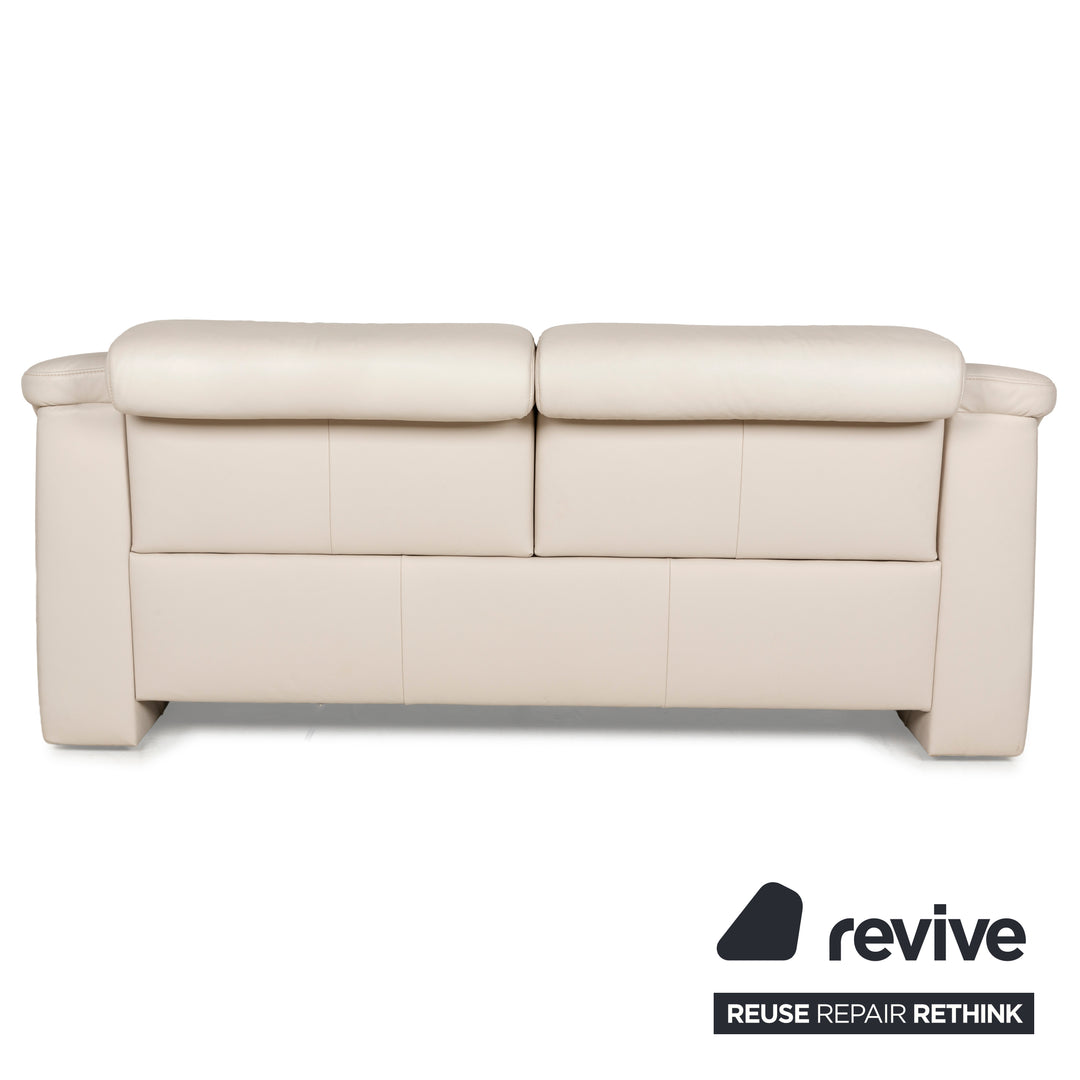 Himolla Planopoly Leder Zweisitzer Creme elektrische Funktion Sofa Couch Relaxfunktion