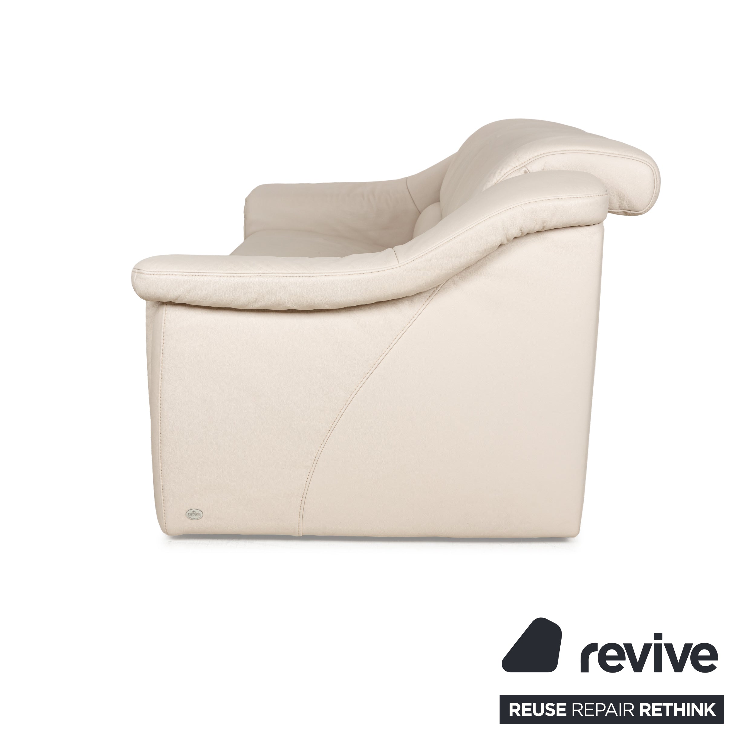 Himolla Planopoly Leder Zweisitzer Creme elektrische Funktion Sofa Couch Relaxfunktion
