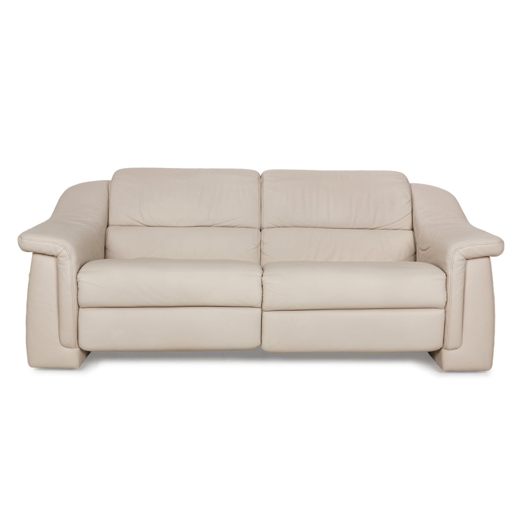 Himolla Planopoly Leder Zweisitzer Creme elektrische Funktion Sofa Couch Relaxfunktion