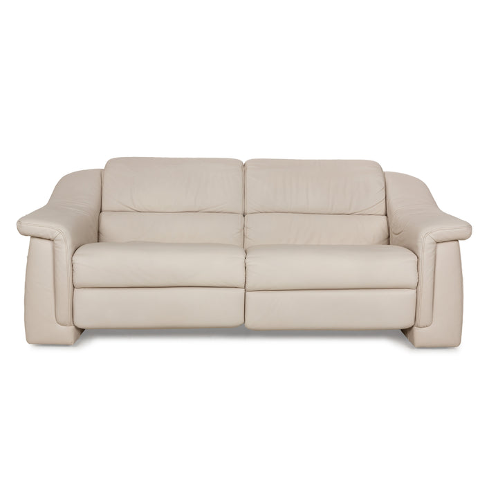 Himolla Planopoly Leder Zweisitzer Creme elektrische Funktion Sofa Couch Relaxfunktion