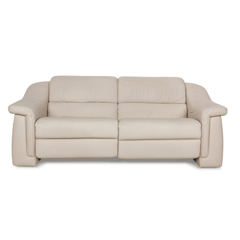 Himolla Planopoly Leder Zweisitzer Creme elektrische Funktion Sofa Couch Relaxfunktion